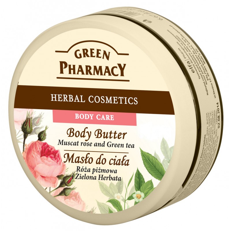 Telové maslo Green Pharmacy 200 ml Muškátová ruža a Zelený čaj