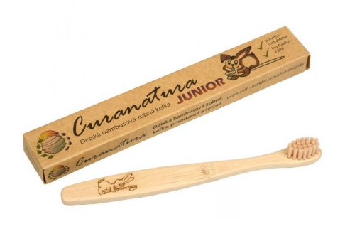 Zubná kefka Curanatura Junior extra jemné bambusové štetinky