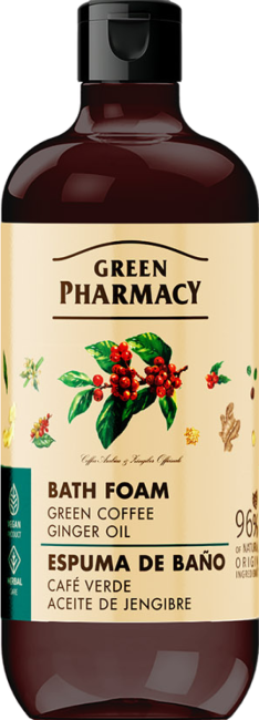 Pena do kúpeľa Green Pharmacy 500ml Zelená káva a Zázvor