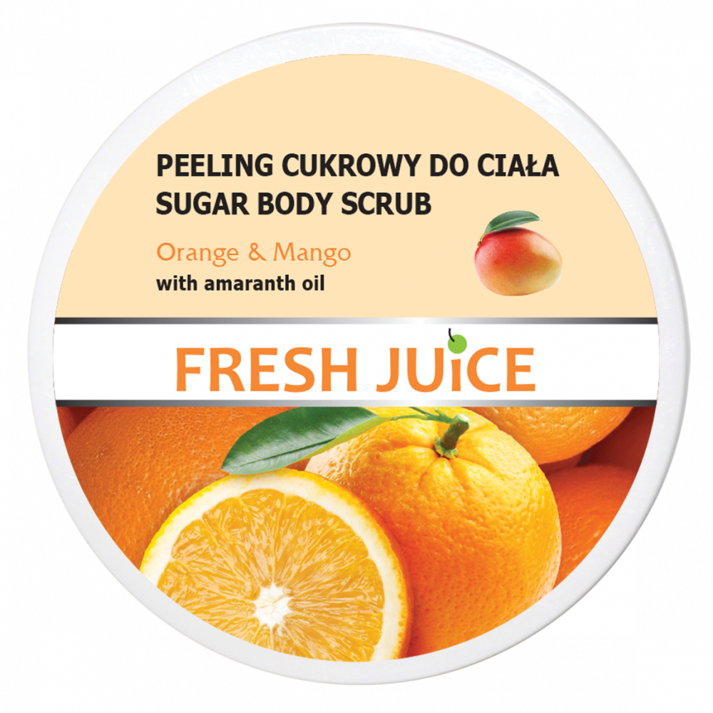 Cukrový telový peeling Fresh Juice 225ml Pomaranč a Mango