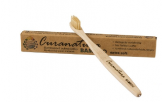 Zubná kefka Curanatura Bamboo s extra mäkkými bambusovými štetinami