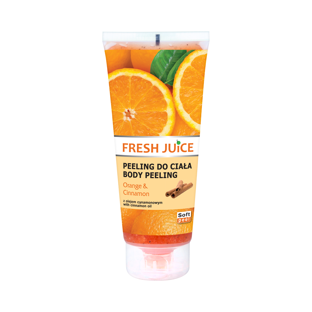 Telový peeling Fresh Juice 200ml Pomaranč a Škorica