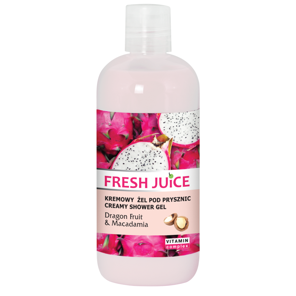 Sprchovací gél Fresh Juice 500ml krémový DRAČIE OVOCIE & MAKADAMIA